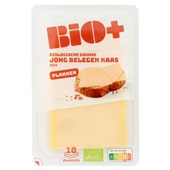 Bio+ kaas jong belegen plakken voorkant