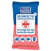 Blue Wonder desinfectie reinigingsdoekjes achterkant