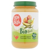 Bonbébé bio Biologisch fruithapje perzik appel banaan kiwi voorkant