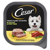 Cesar classic in paté hondenvoer kip voorkant