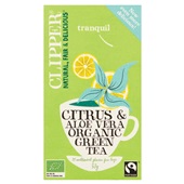 Clipper green citrus aloë vera  tea voorkant