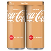 Coca Cola vanilla blik multipack voorkant