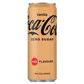 Coca Cola vanilla zero voorkant