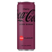 Coca Cola zero cherry blik 250 ml voorkant