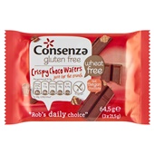 Consenza gluten free crispy choco  wafers voorkant