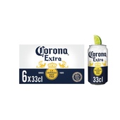 Corona bier extra blond 6-pack blik voorkant