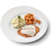 Culivers (46) pangafilet in Provençaalse saus, Parijse worteltjes en aardappelpuree
 voorkant