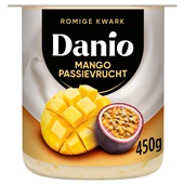 Danio romige kwark mango passievrucht achterkant