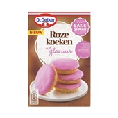 Dr. Oetker mix voor roze koeken met glazuur voorkant