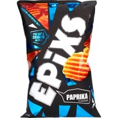 Epixs ribbelchips paprika voorkant
