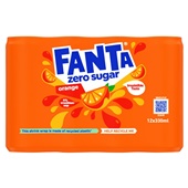 Fanta orange zero blik 12x330 ml voorkant