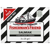 Fisherman's Friend Keelverzachter Salmiak Trio Suikervrij voorkant
