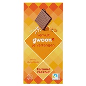 g'woon chocoladereep karamel zeezout voorkant