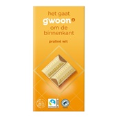 g'woon chocoladetablet wit praline voorkant