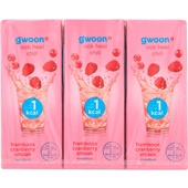 g'woon frisse fruitdrank framboos cranberry 1kcal 6x200ml voorkant