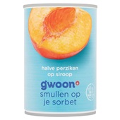 g'woon halve perziken op siroop