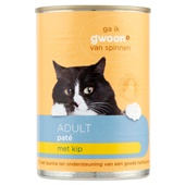 g'woon kattenvoer paté met kip voorkant