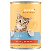 g'woon kattenvoer paté met rund & lever voorkant