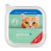 g'woon kattenvoer paté met zalm voorkant