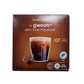 g'woon koffie capsules lungo dark voorkant