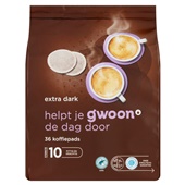 g'woon koffiepads extra dark voorkant