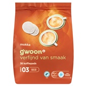 g'woon koffiepads mokka voorkant