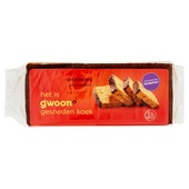 g'woon naturel ontbijtkoek gesneden