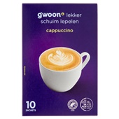 g'woon oploskoffie cappuccino voorkant