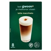 g'woon oploskoffie latte macchiato voorkant