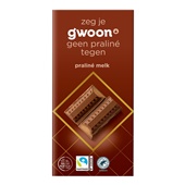 g'woon tablet melk praline voorkant