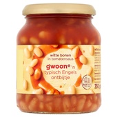 g'woon witte bonen in tomatensaus voorkant