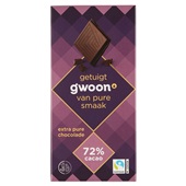 Gwoon extra pure chocolade 72% cacao voorkant