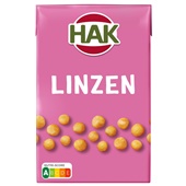 Hak linzen in pak voorkant