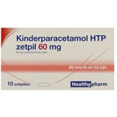 Healthypharm paracetamol  zetpil 60mg achterkant