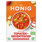 Honig soep tomaten groente voorkant