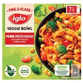 Iglo ping & klaar veggie bowl penne pesto rosso voorkant