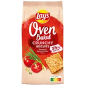 Lay's Chips Crunchy biscuits tomato & spring onions voorkant