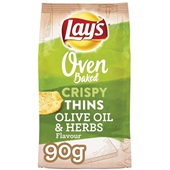 Lay's Chips Crunchy Thins Olive Oil & Herbs voorkant