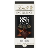Lindt Excellence Noir Lindt EXCELLENCE 85% pure chocoladereep voorkant