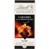 Lindt Lindt EXCELLENCE Karamel Zeezout pure chocoladereep voorkant