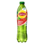 Lipton ijsthee green strawberry fles voorkant