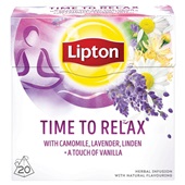 Lipton kruidenthee  Time to relax voorkant