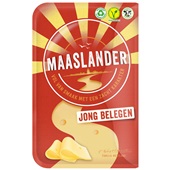 Maaslander jong belegen 50+ kaas in plakken voorkant