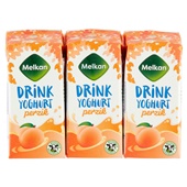 Melkan drinkyoghurt perzik 6-pack voorkant