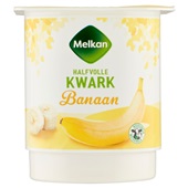 Melkan halfvolle kwark banaan voorkant