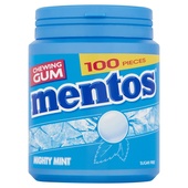 Mentos kauwgom Gum Mighty Mint, Pot 100 Gums achterkant
