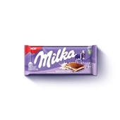 Milka chocoladereep créme alpenmelk voorkant