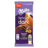 Milka tablet dark karamel zeezout voorkant