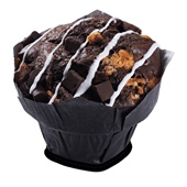 muffin met witte en bruine chocolade chocolade voorkant