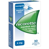 Nicorette Kauwgom menthol mint voorkant